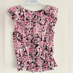 Juicy Couture Flowery Pink & Black Blouse XS